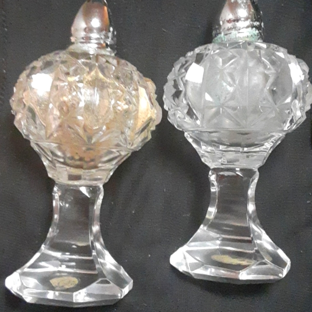 Set of Mid CenturyvCrystal Salt and Pepper Shakers Made in Western Germany